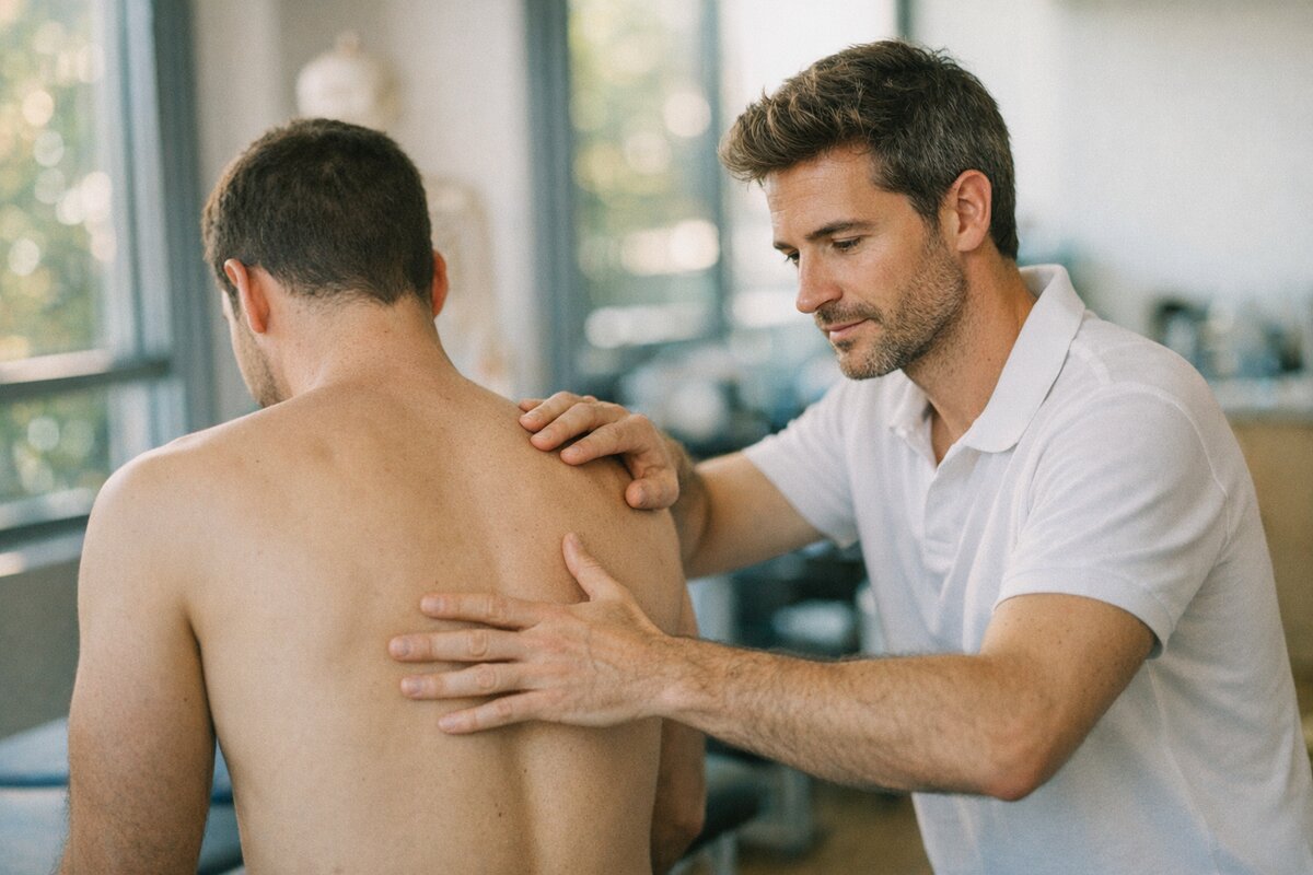 Osteopata in seduta con Homenichat
